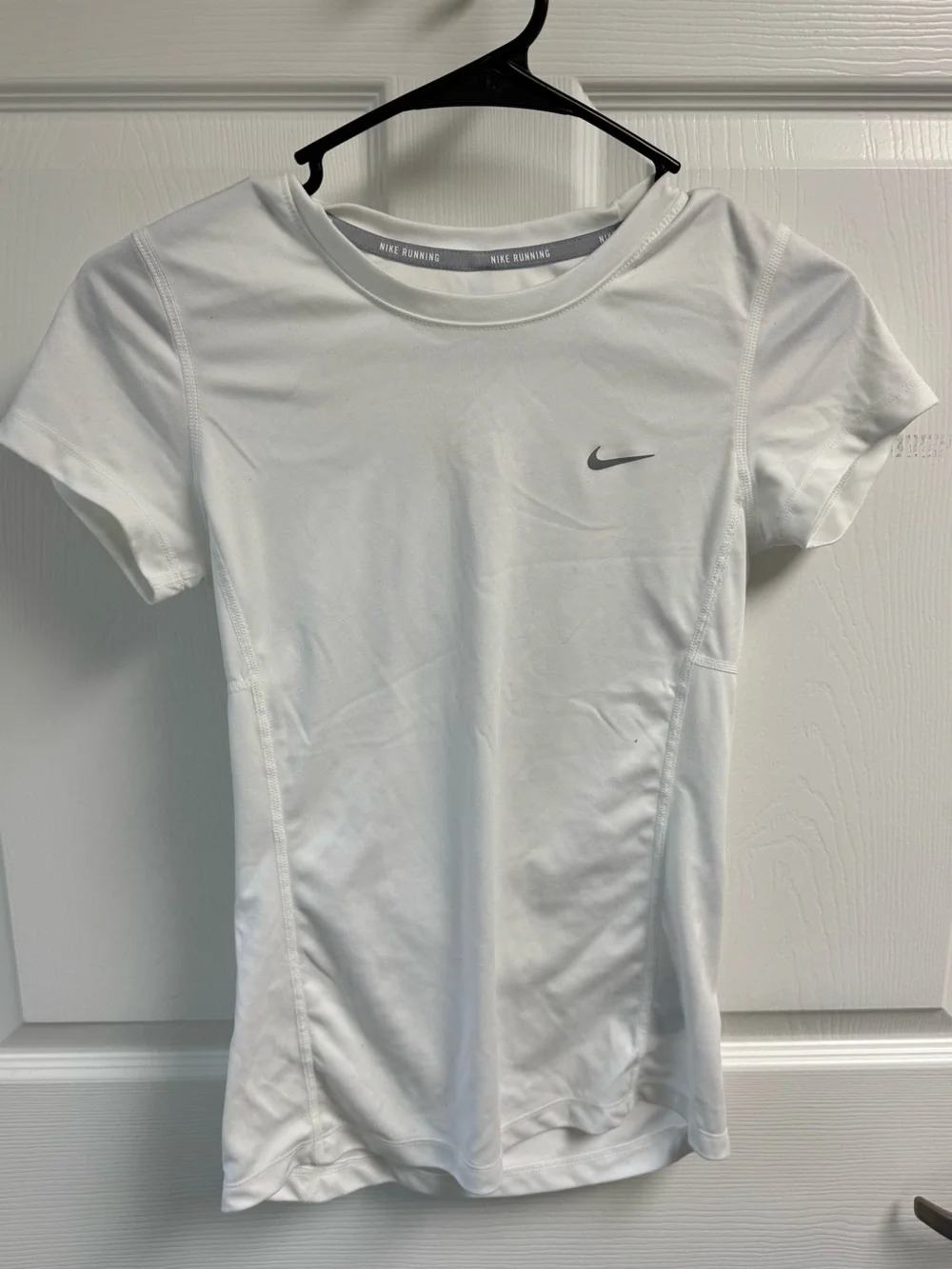 Nike White Short Sleeve Dri-FIT Running Tee with Gray Swoosh Bundle Of 2